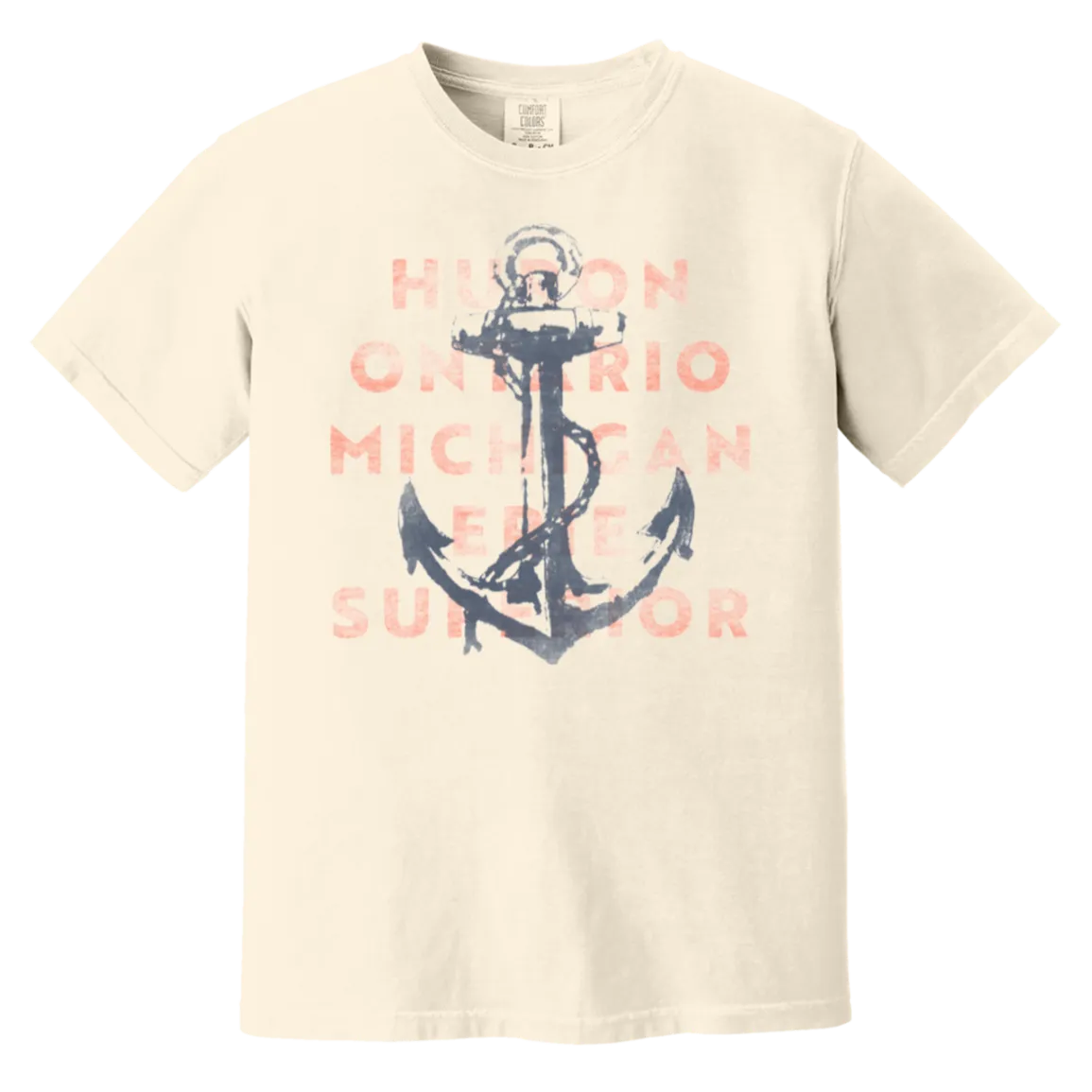 HOMES Anchor - Washed Navy + Coral Vintage Wash T-Shirt