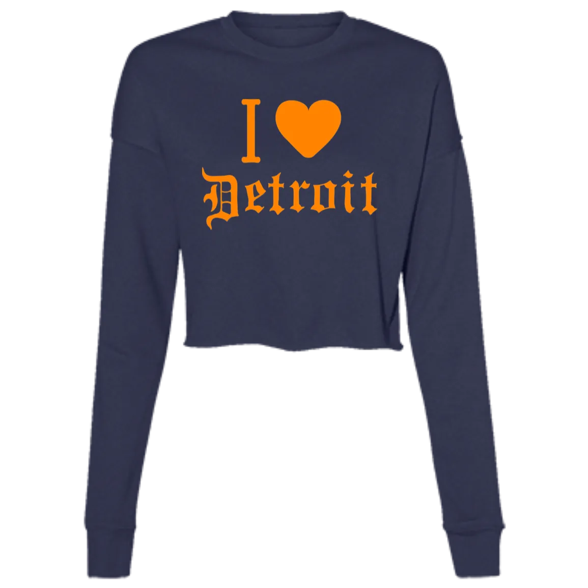 Detroit Love - Orange Women's Cropped Crewneck Sweatshirt