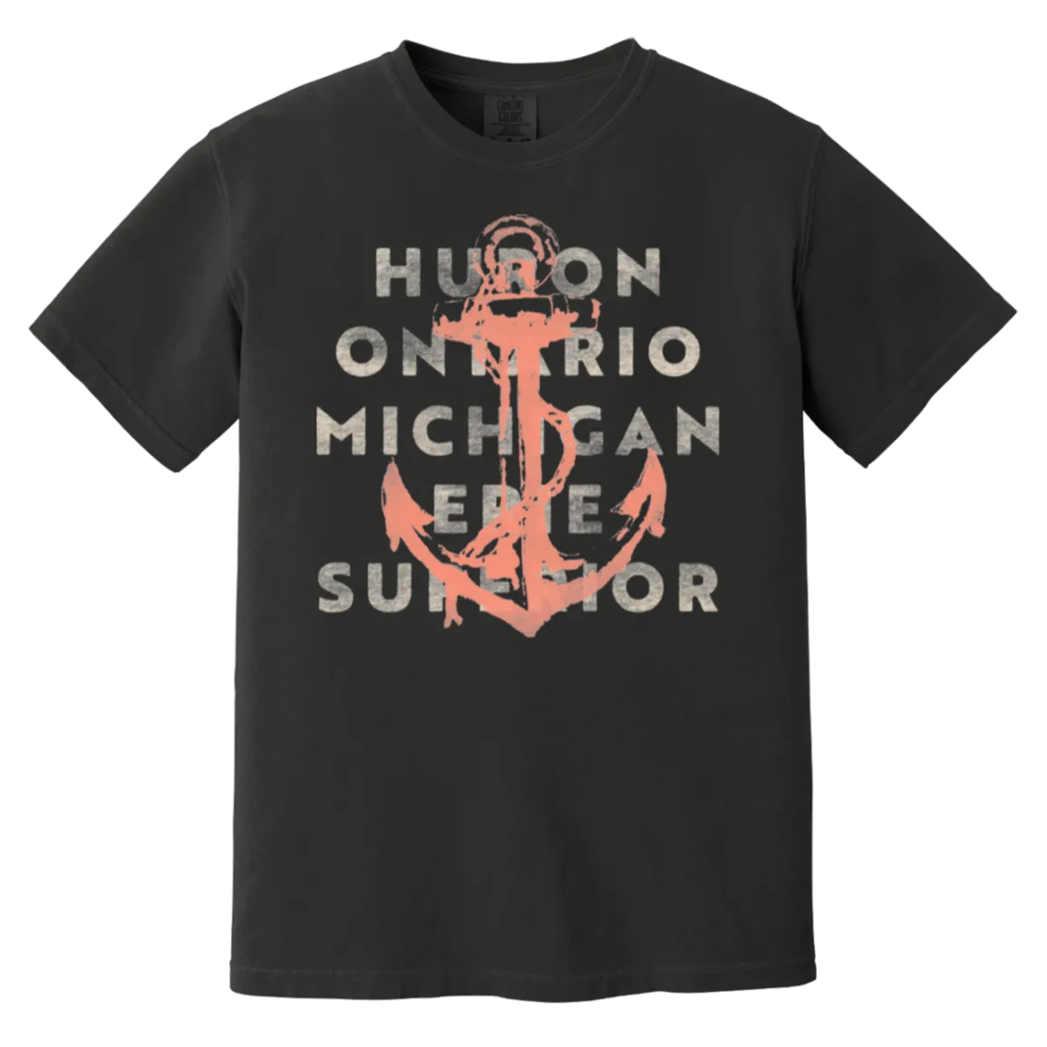 HOMES Anchor - Coral + Ivory Vintage Wash T-Shirt