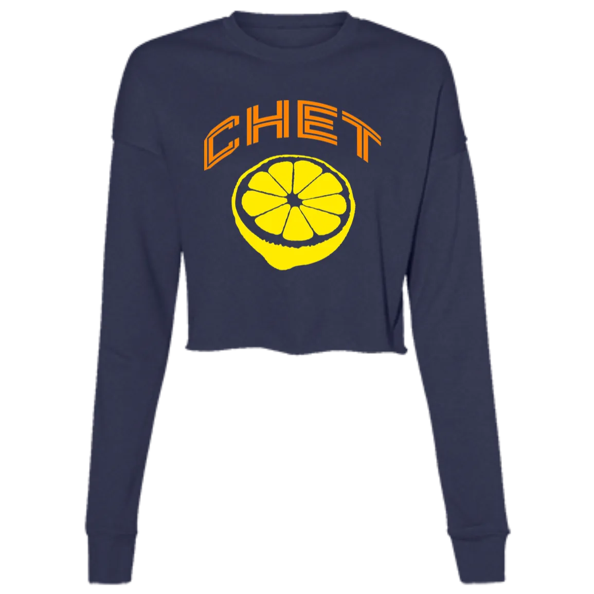 Chet - Orange + Lemon Women's Cropped Crewneck Sweatshirt