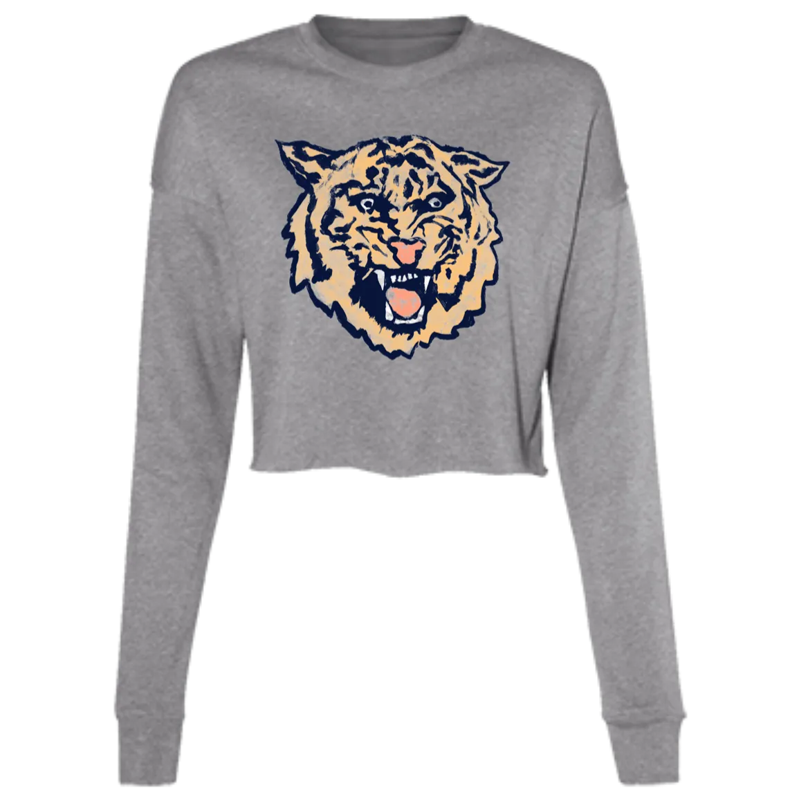 Tigercat - Orange Women's Cropped Crewneck Sweatshirt