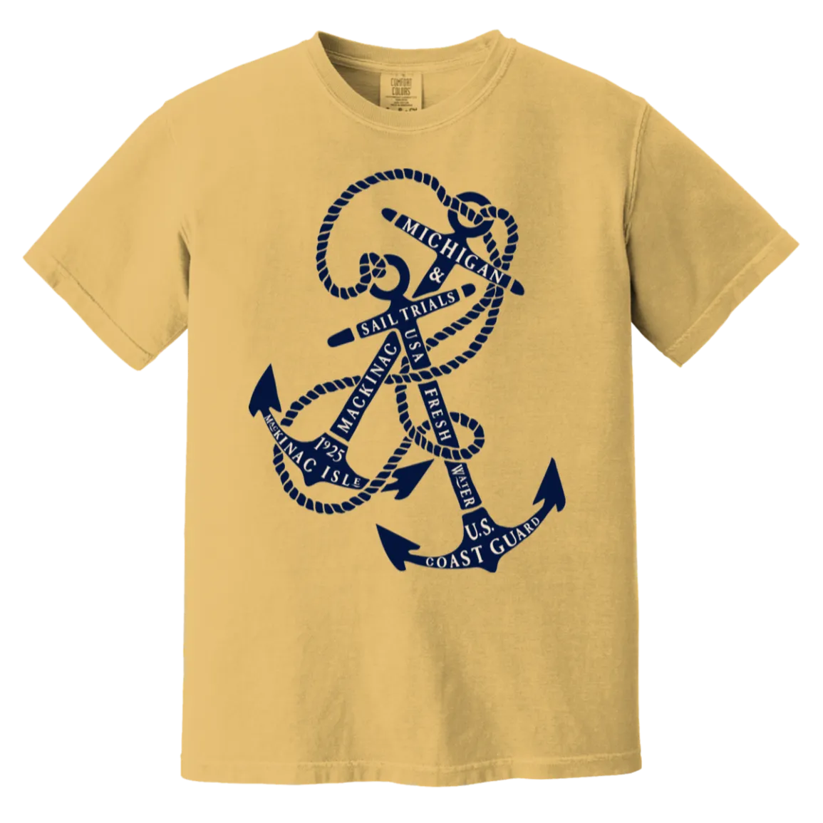 Michigan Anchor - Navy + Ivory Vintage Wash T-Shirt