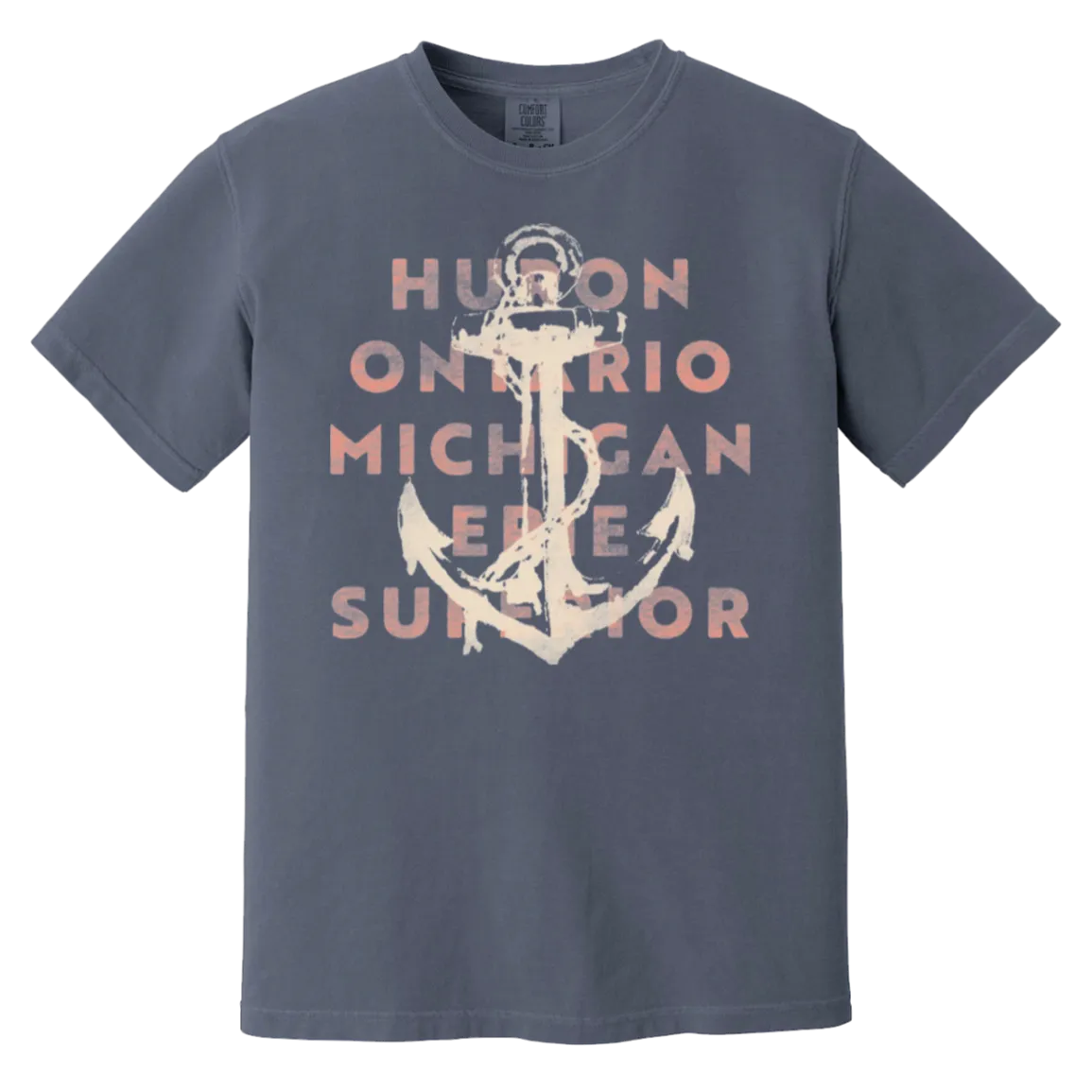 HOMES Anchor - Ivory + Coral Vintage Wash T-Shirt