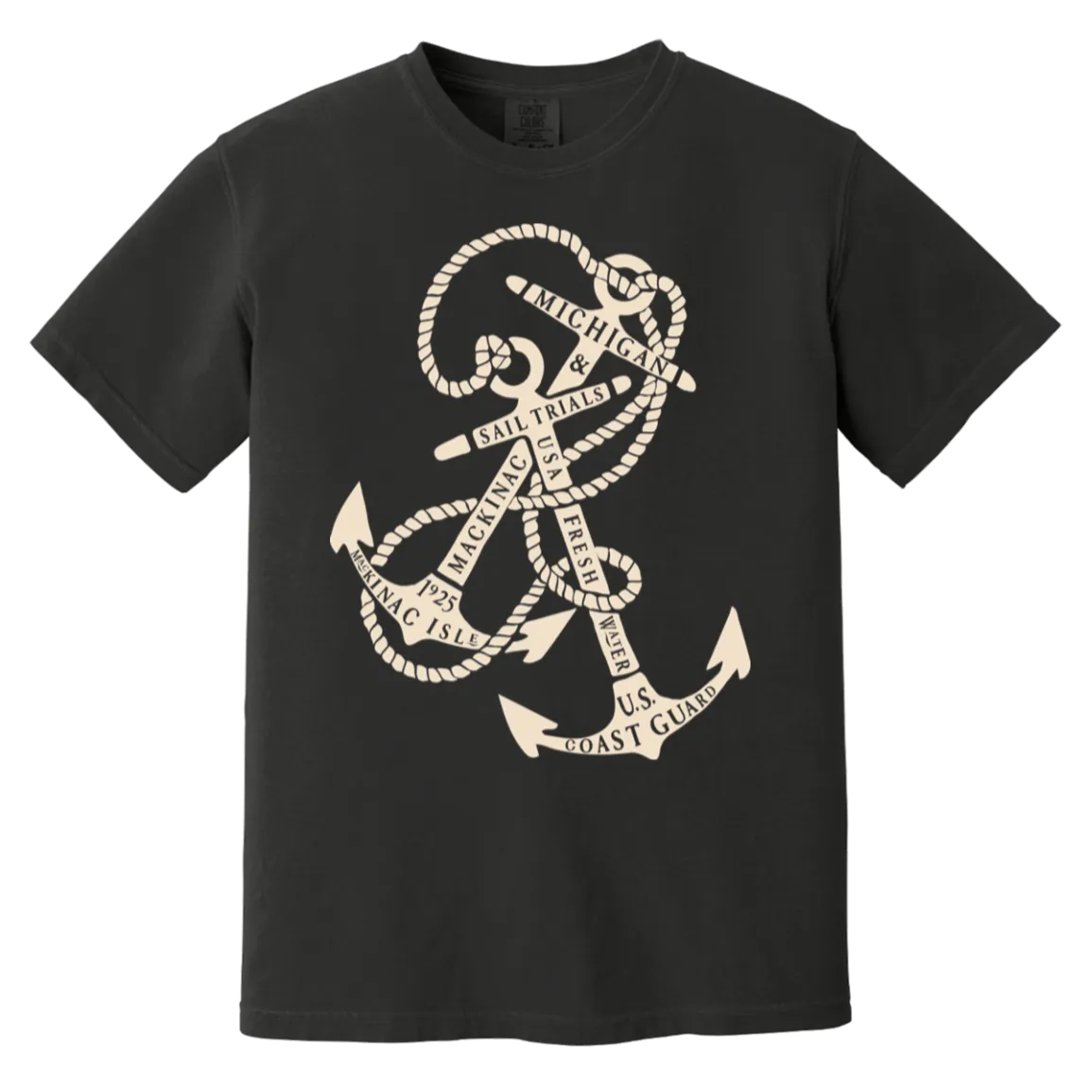 Michigan Anchor - Ivory Vintage Wash T-Shirt