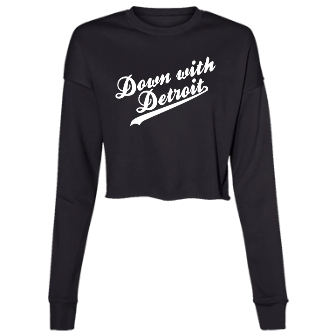 DWD Script - White Women's Cropped Crewneck Sweatshirt