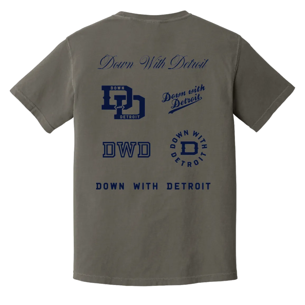All Over Logos F - Navy Vintage Wash T-Shirt