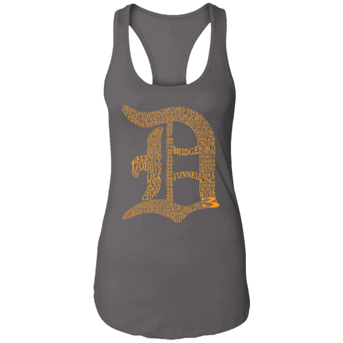 Detroit Icons - Orange Women's Racerback Tank