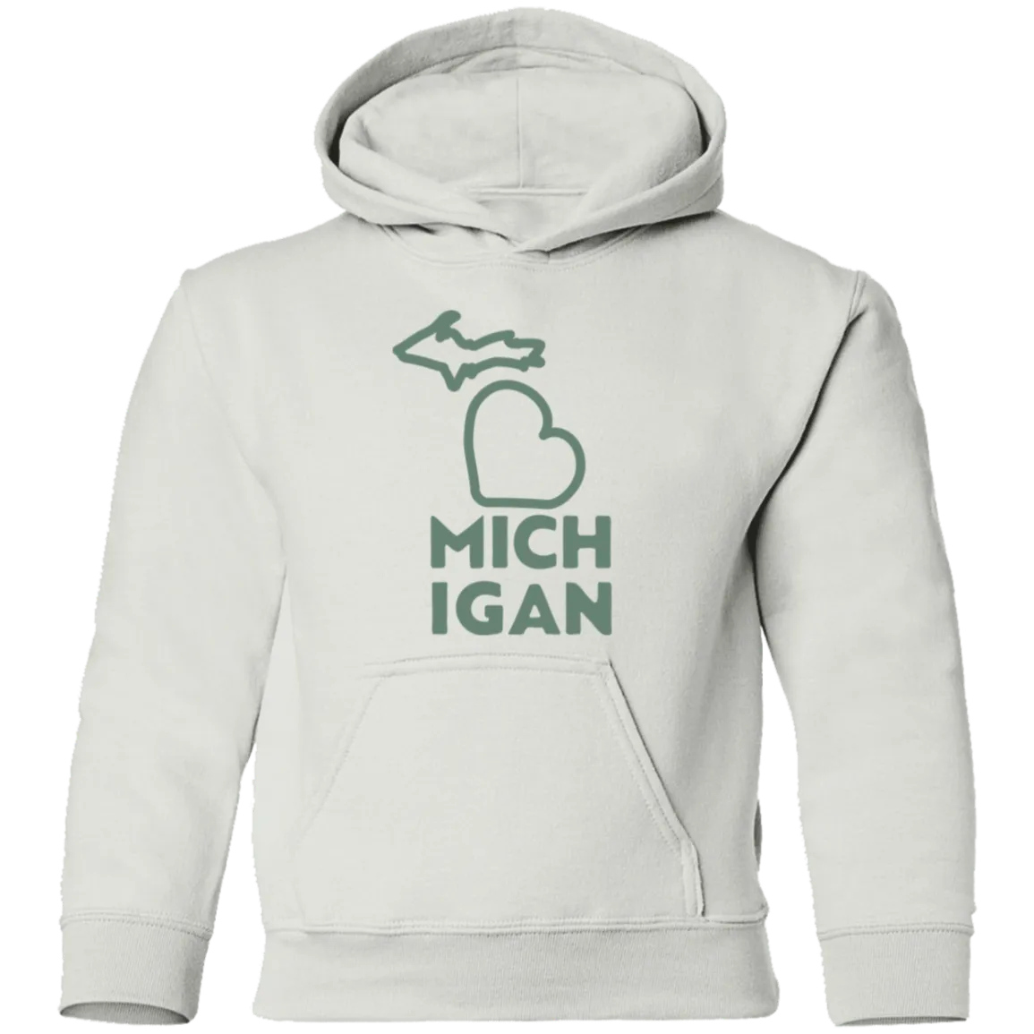 Love Michigan - Soft Green Kids Unisex Classic Hoodie
