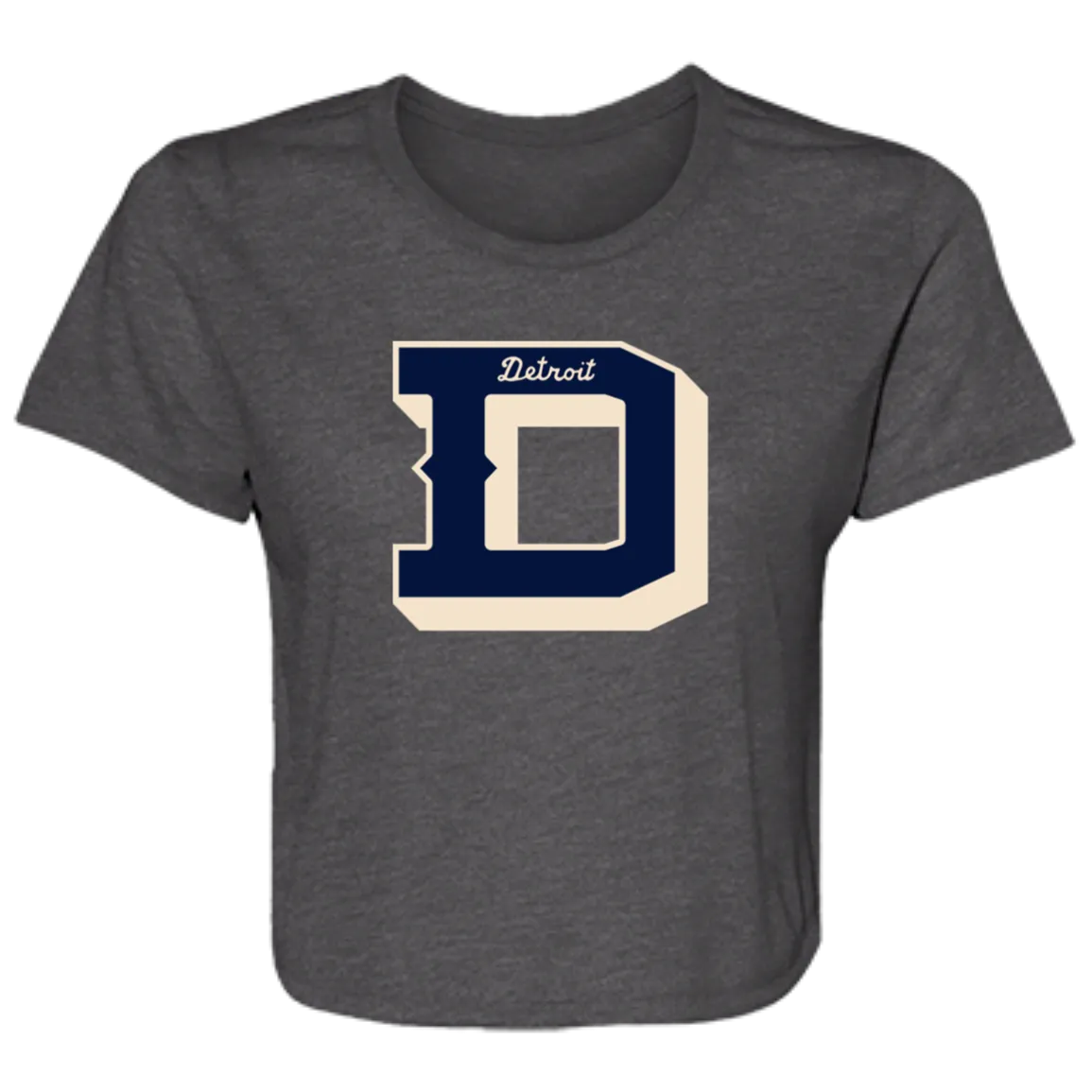 The D - Navy + Ivory Women's Flowy Cropped T-Shirt