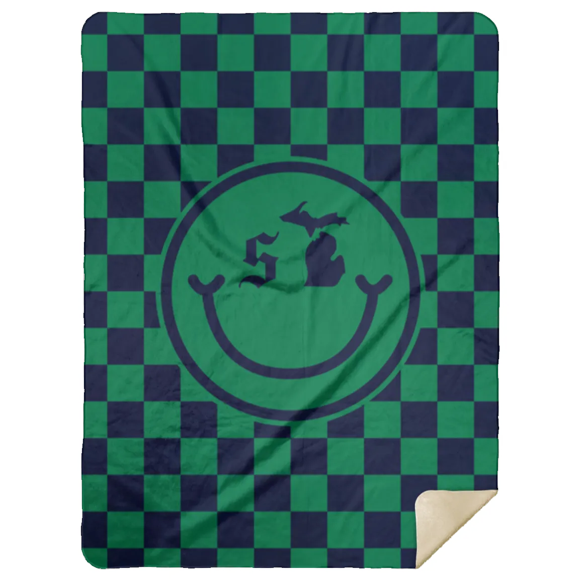 Michigan Smile - Green Comfy Cozy Stadium Blanket 60x80