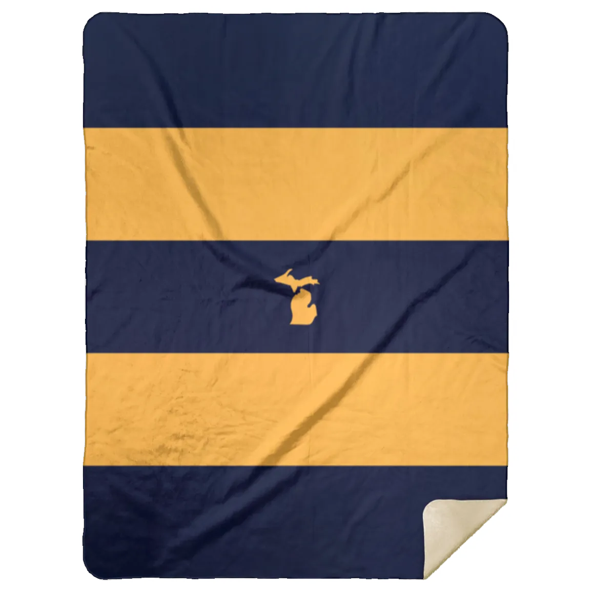 Blue and Gold Stripe - Comfy Cozy Stadium Blanket 60x80