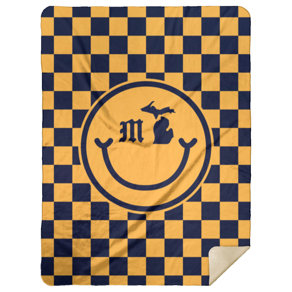 Michigan Smile - Gold Comfy Cozy Stadium Blanket 60x80