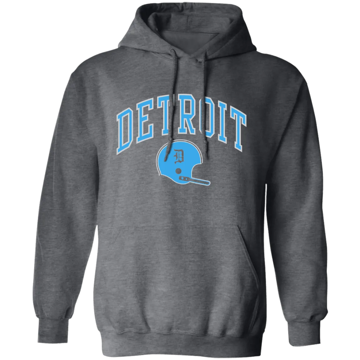 Detroit Football Helmet - Light Blue + Light Silver Classic Unisex Hoodie