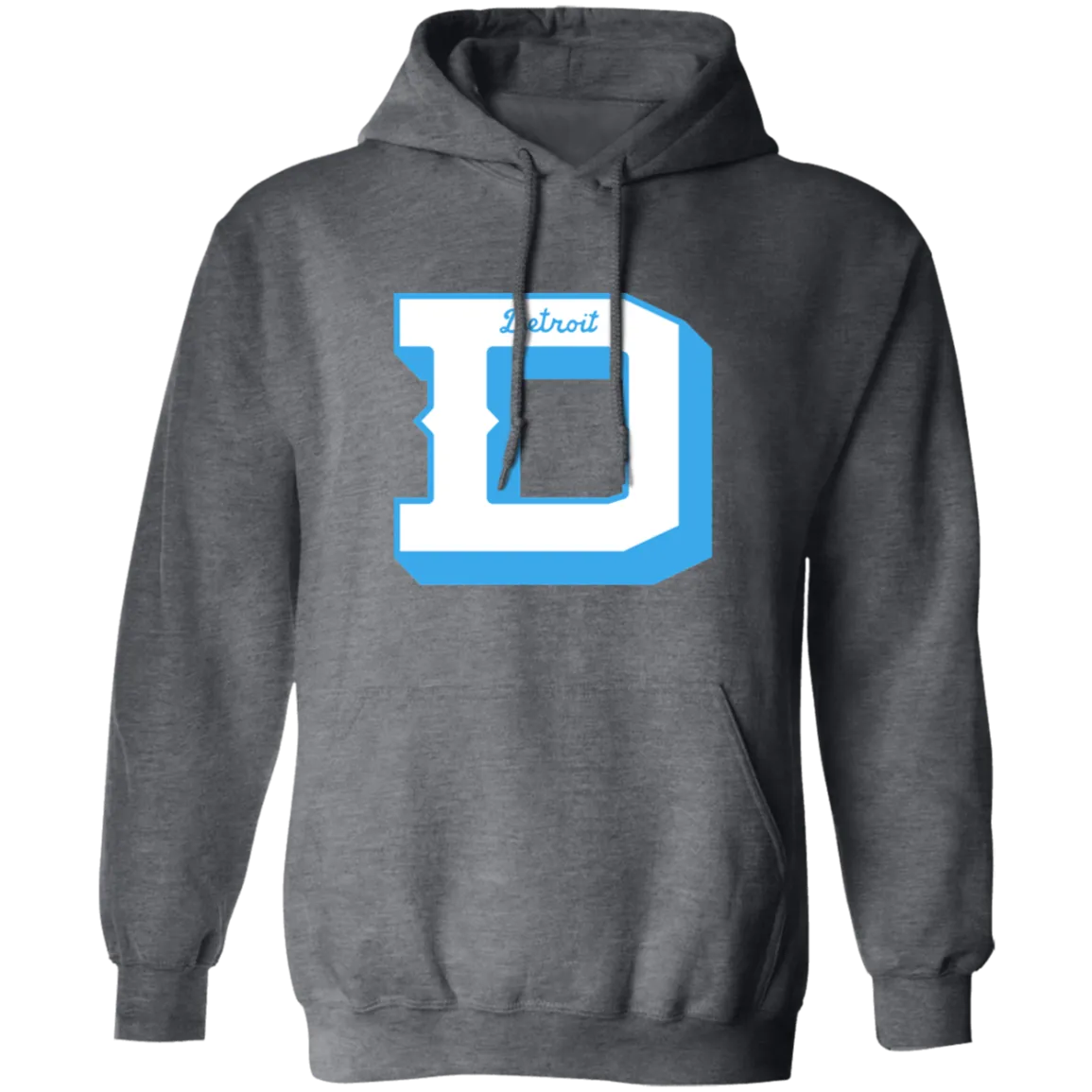 Detroit Football D - White + Light Blue Classic Unisex Hoodie