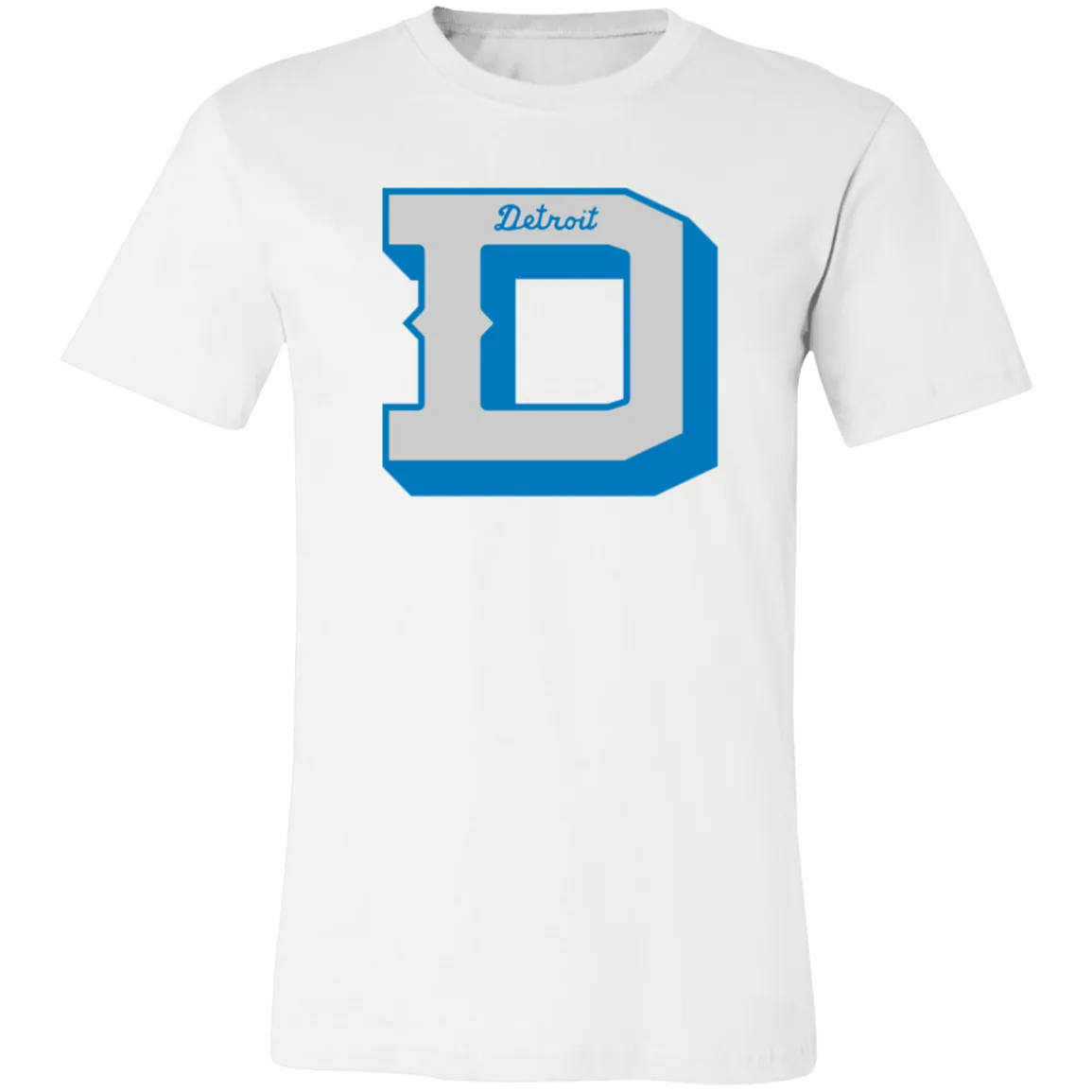 Detroit Football D - Silver + Blue Unisex Classic T-Shirt