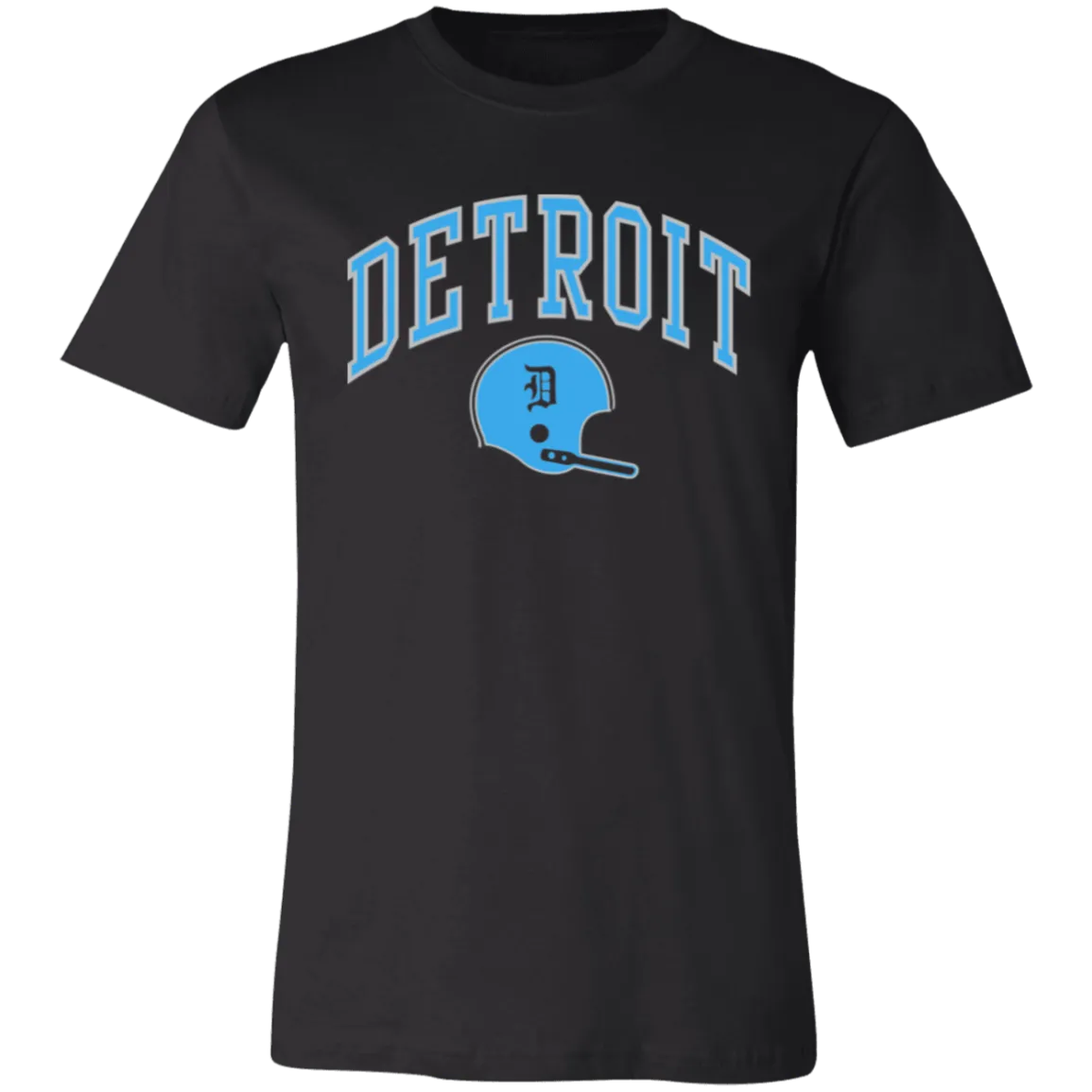 Detroit Football Helmet - Light Blue + Silver Unisex Classic T-Shirt