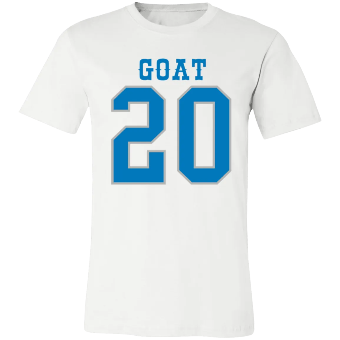 Detroit Football Number 20 - Dark Blue + Silver Unisex Classic T-Shirt