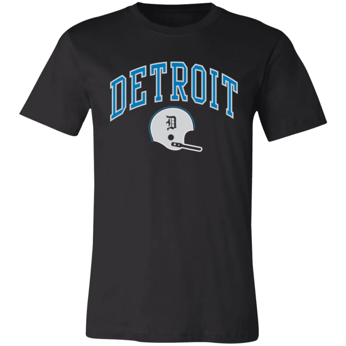 Detroit Football Helmet - Blue + Silver Unisex Classic T-Shirt