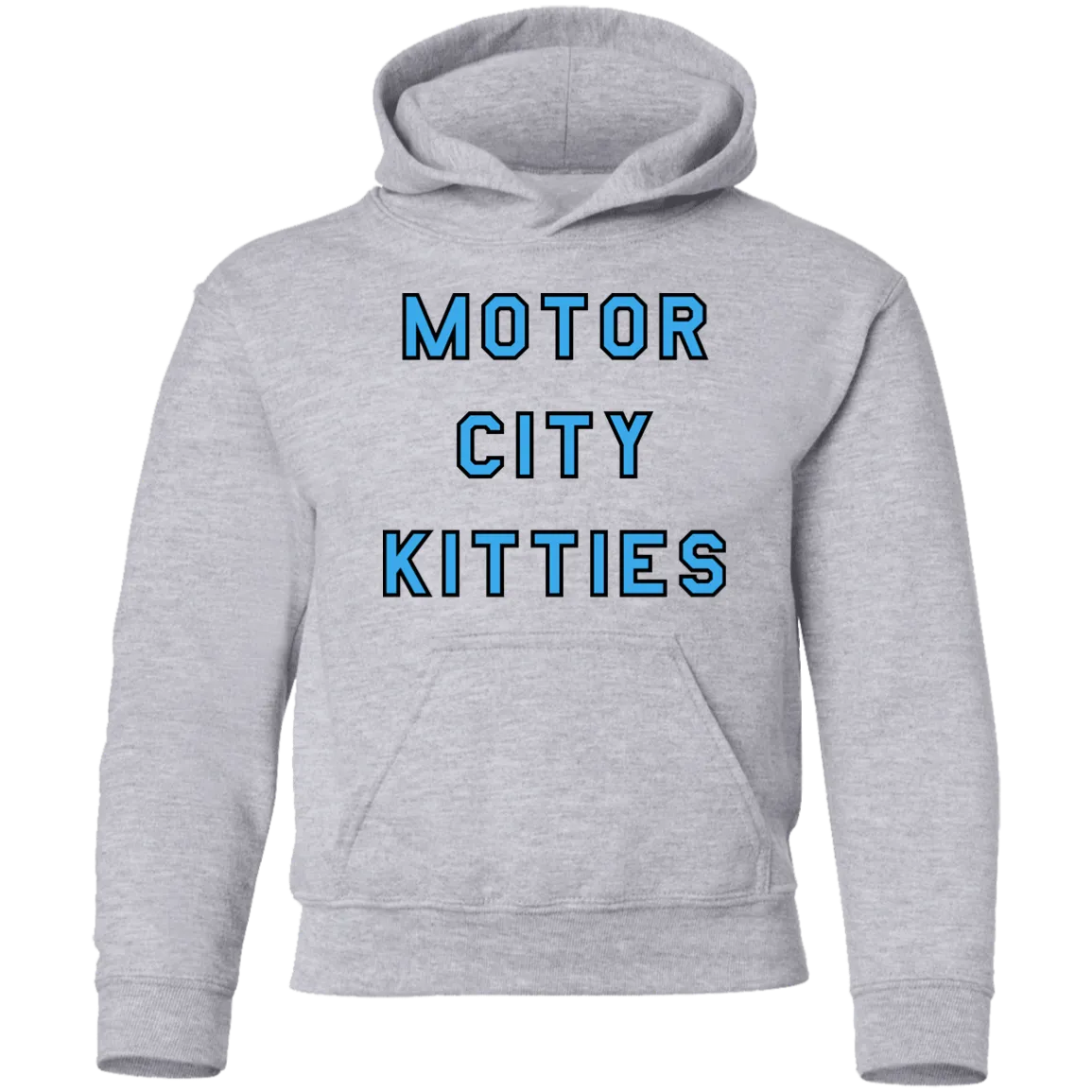 Motor City Kitties - Light Blue + Black Kids Unisex Classic Hoodie