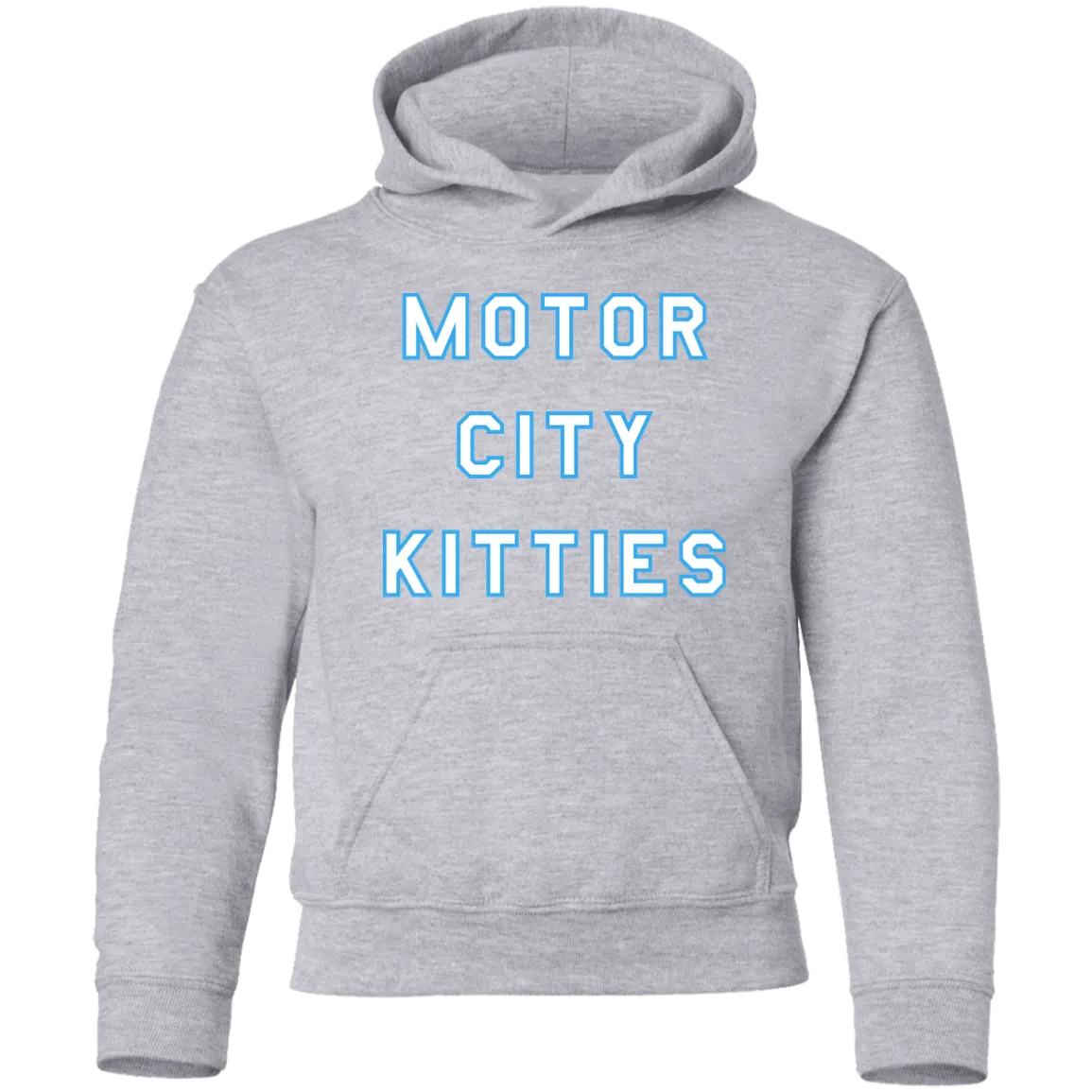 Motor City Kitties - White + Light Blue Kids Unisex Classic Hoodie