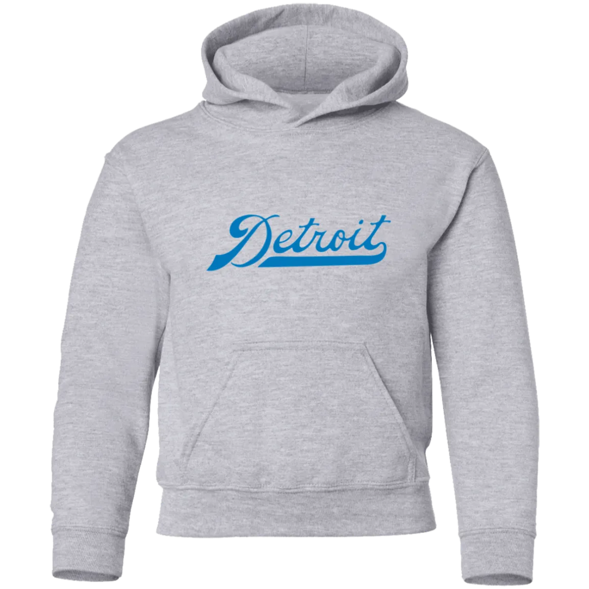 Detroit Football Script - Blue Kids Unisex Classic Hoodie