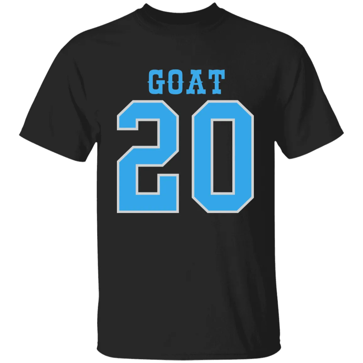Detroit Football Number 20 - Light Blue + Silver Kids Unisex Classic T-Shirt