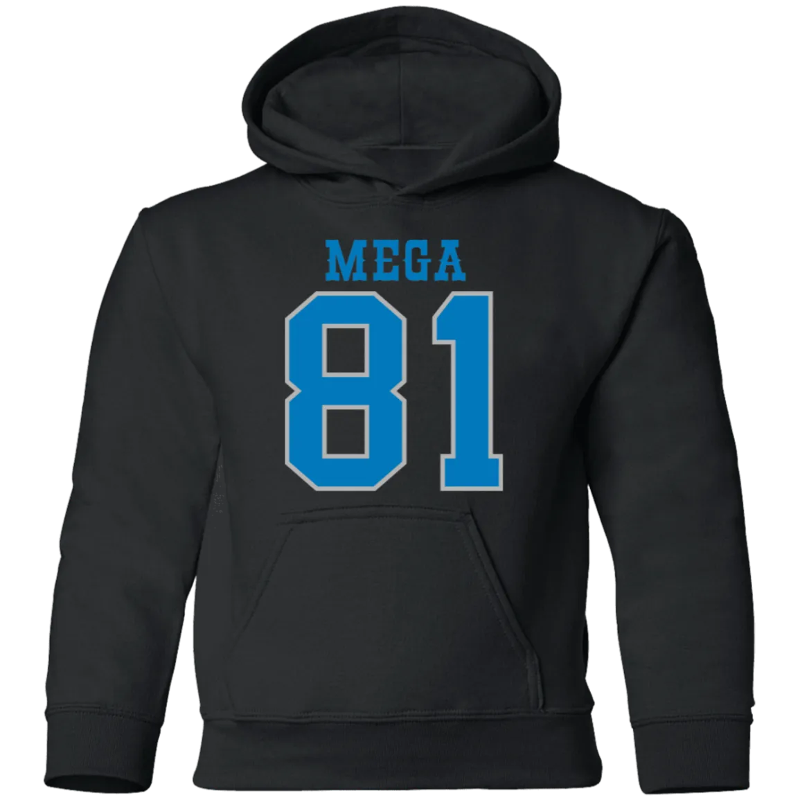 Detroit Football Number 81 - Dark Blue + Silver Kids Unisex Classic Hoodie