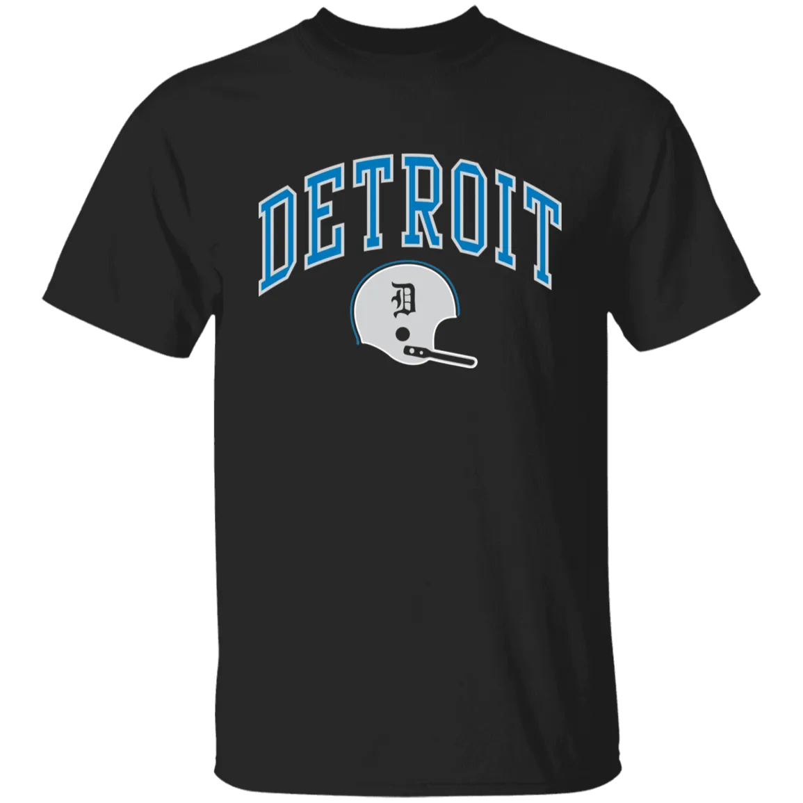 Detroit Football Helmet - Blue + Silver Kids Unisex Classic T-Shirt