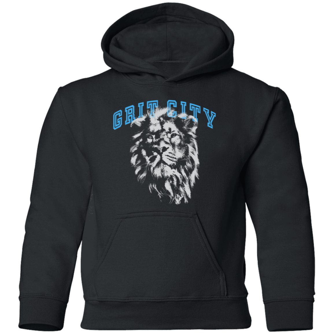 Grit City - Silver + Light Blue Kids Unisex Classic Hoodie