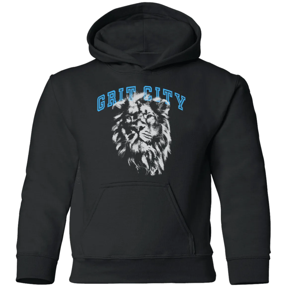 Grit City - Silver + Light Blue Kids Unisex Classic Hoodie
