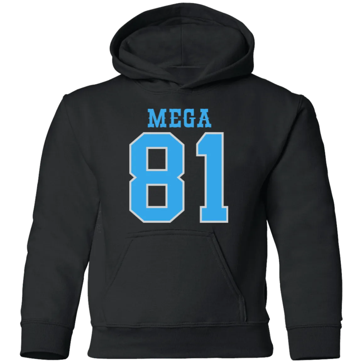 Detroit Football Number 81 - Light Blue + Silver Kids Unisex Classic Hoodie