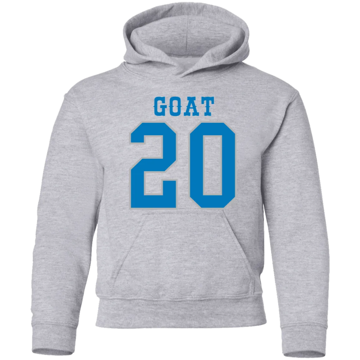 Detroit Football Number 20 - Dark Blue + Silver Kids Unisex Classic Hoodie