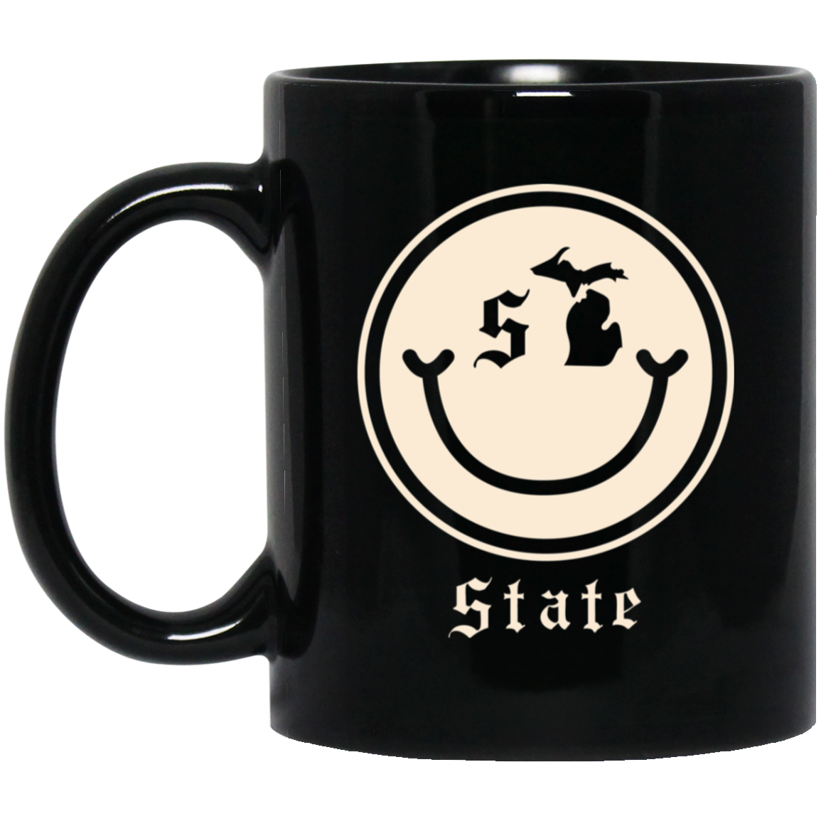 Small State Smile - Ivory Black Mug