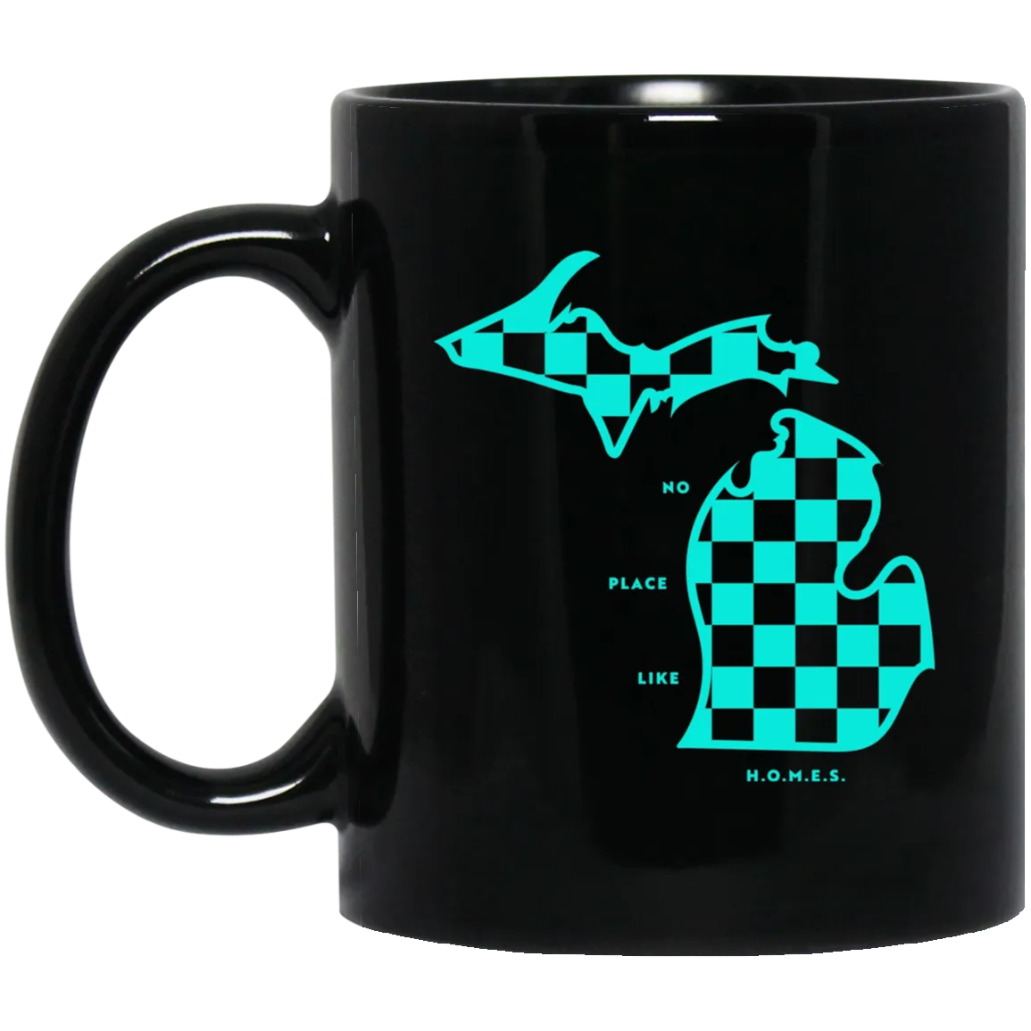 No Place Like Homes - Aqua Black Mug