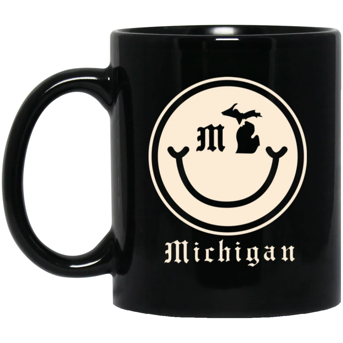 Small Michigan Smile - Ivory Black Mug