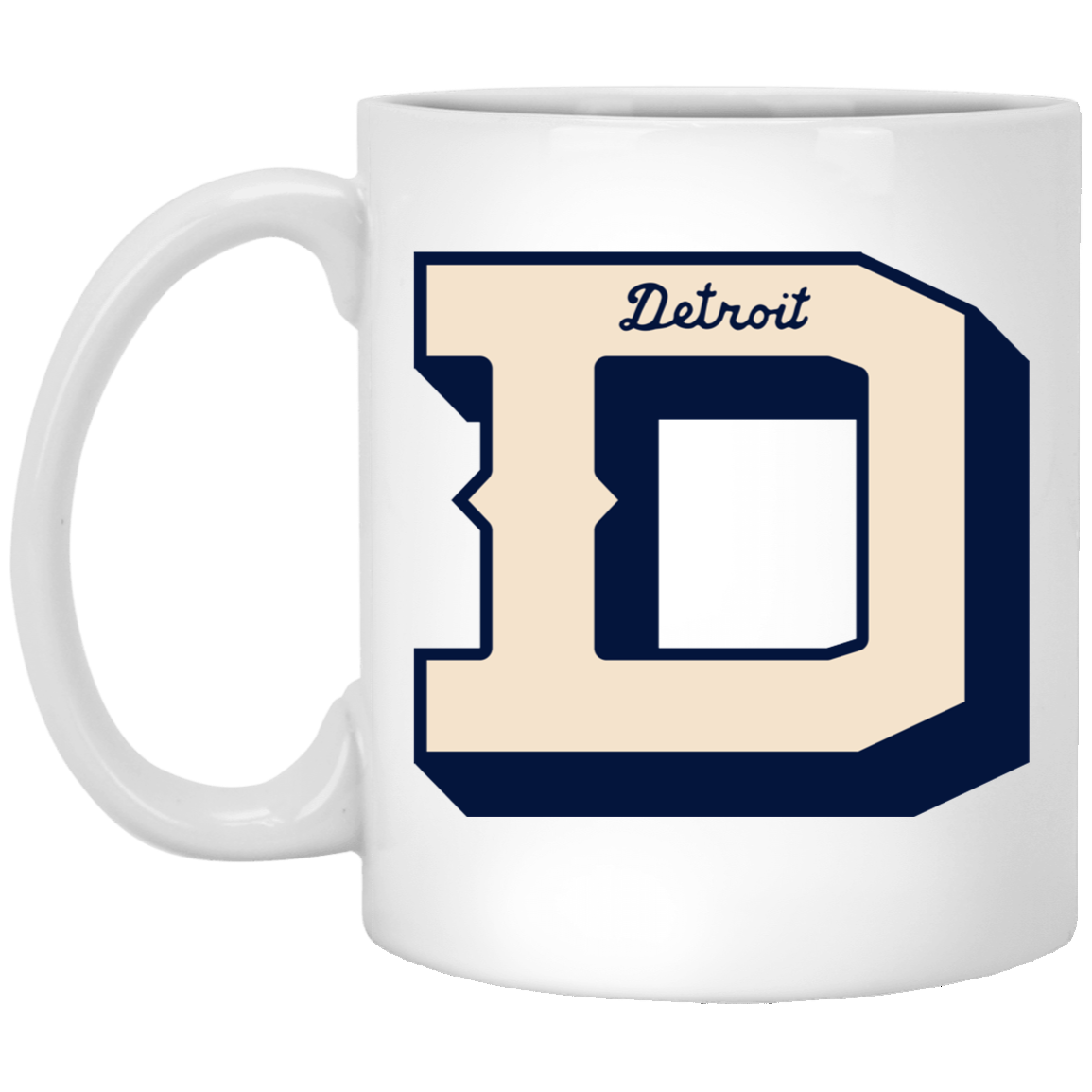 The D - Ivory + Navy White Mug