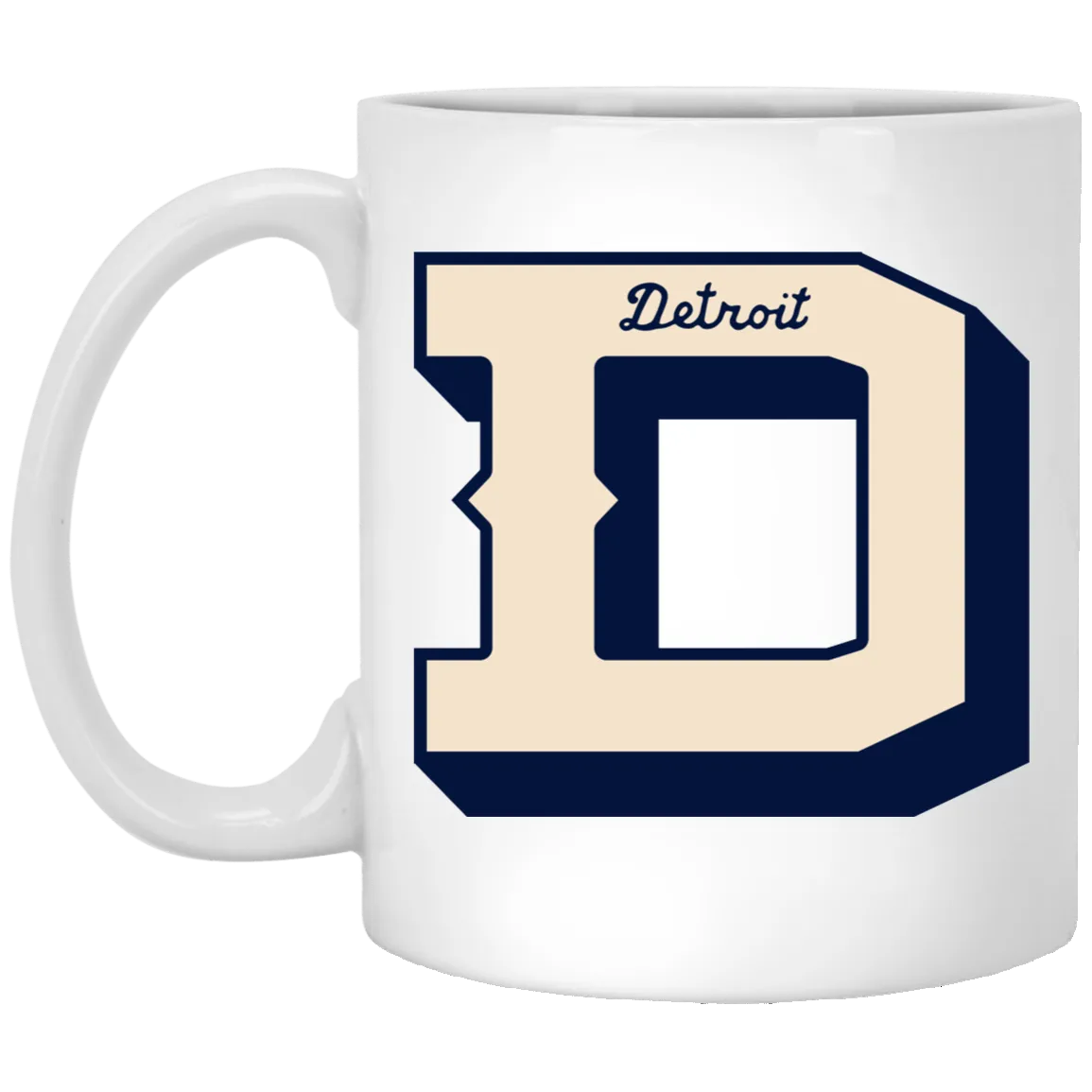 The D - Ivory + Navy White Mug