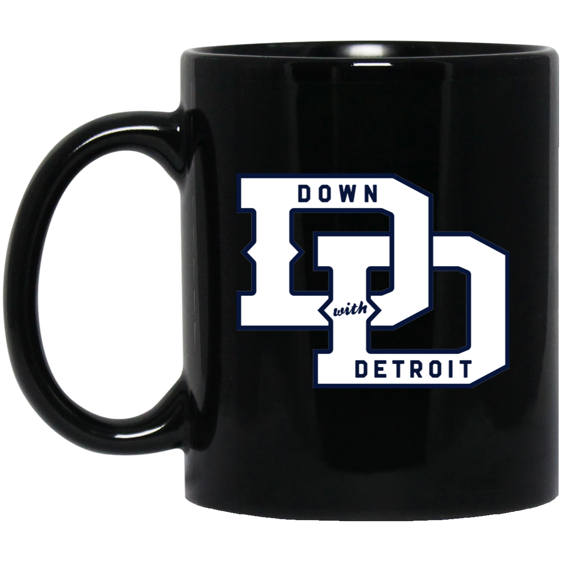 DWD Links - White + Navy Black Mug