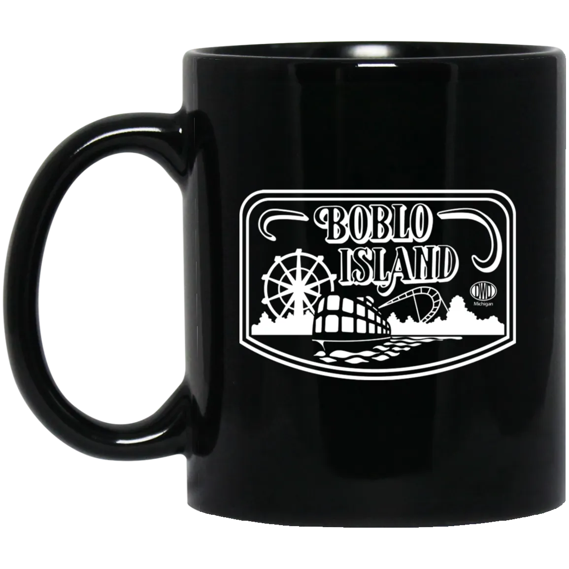 Boblo Island Logo - White Black Mug