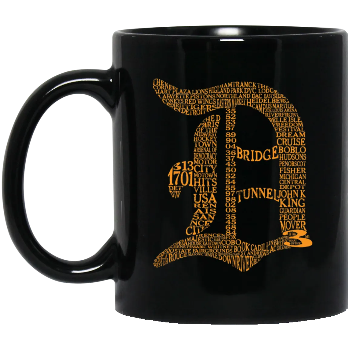 Detroit Icons - Orange Black Mug