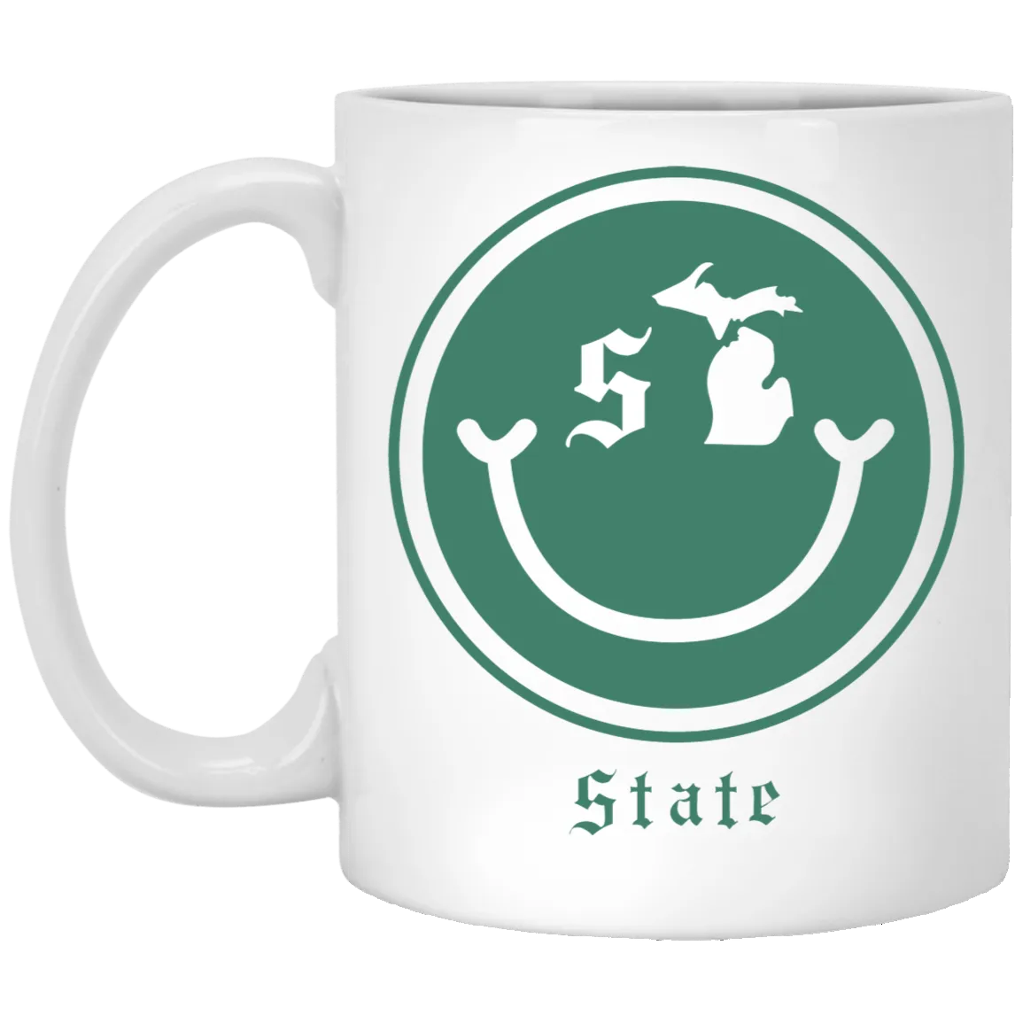 State Smile - Forest Green White Mug