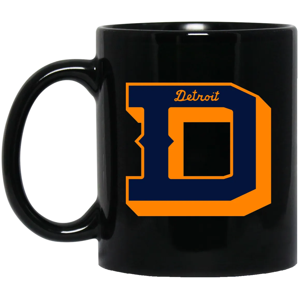 The D - Navy + Orange Black Mug