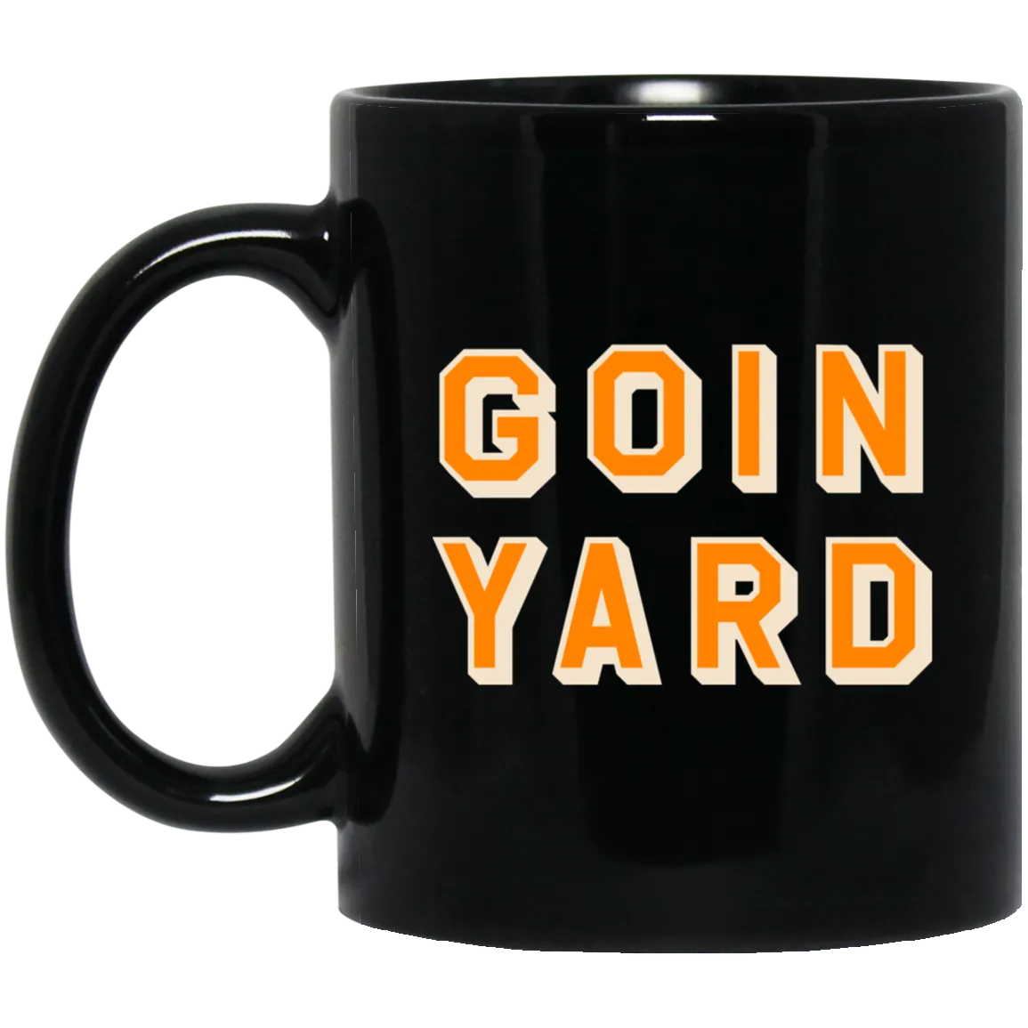 Goin Yard - Orange + Ivory Black Mug