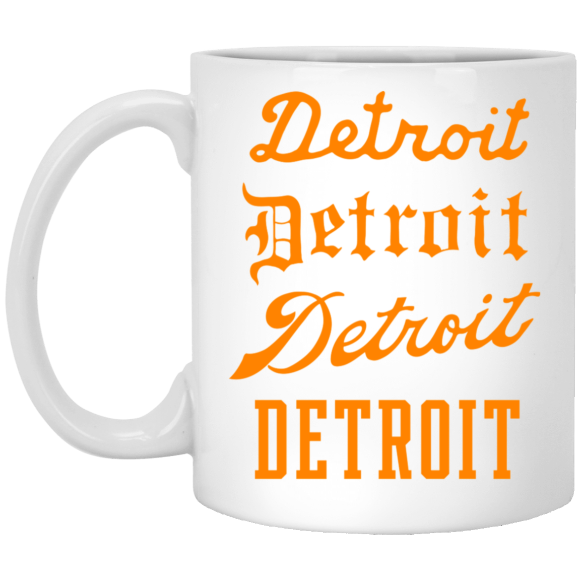 Detroit Stack - Orange White Mug