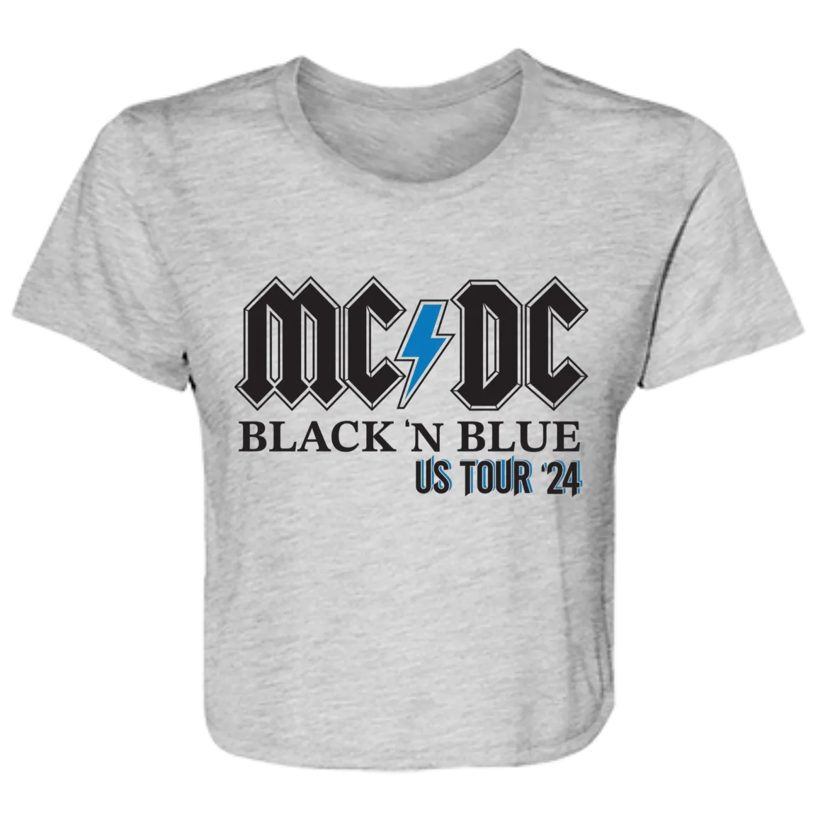 MCDC Detroit Football - Black & Blue Flowy Cropped Tee