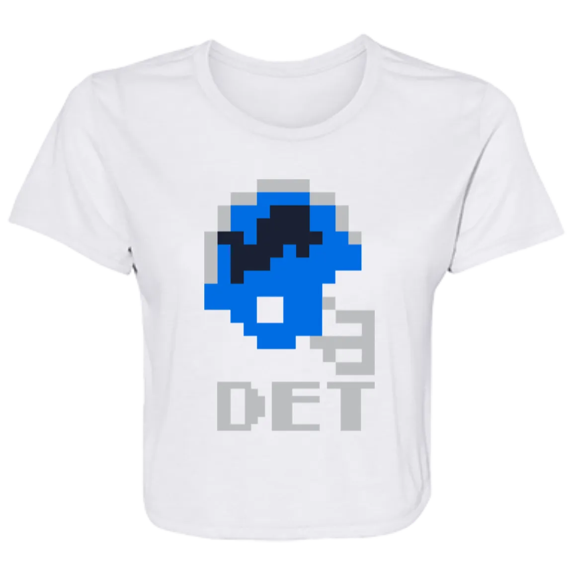 Detroit Football 8bit - Honolulu Flowy Cropped Tee