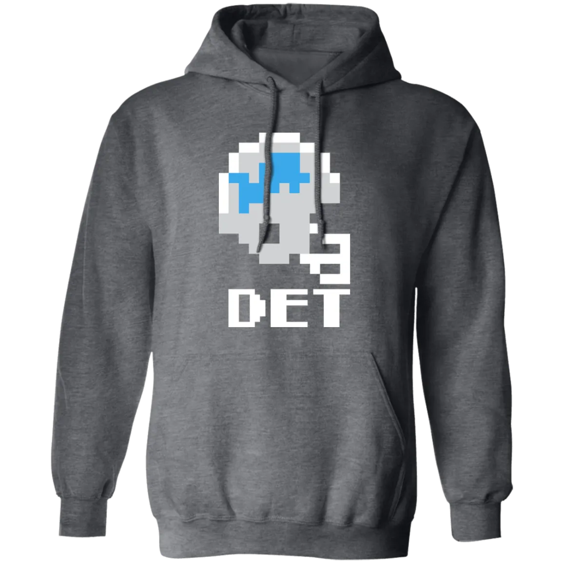 Detroit Football 8bit - Vintage Grey Classic Unisex Hoodie