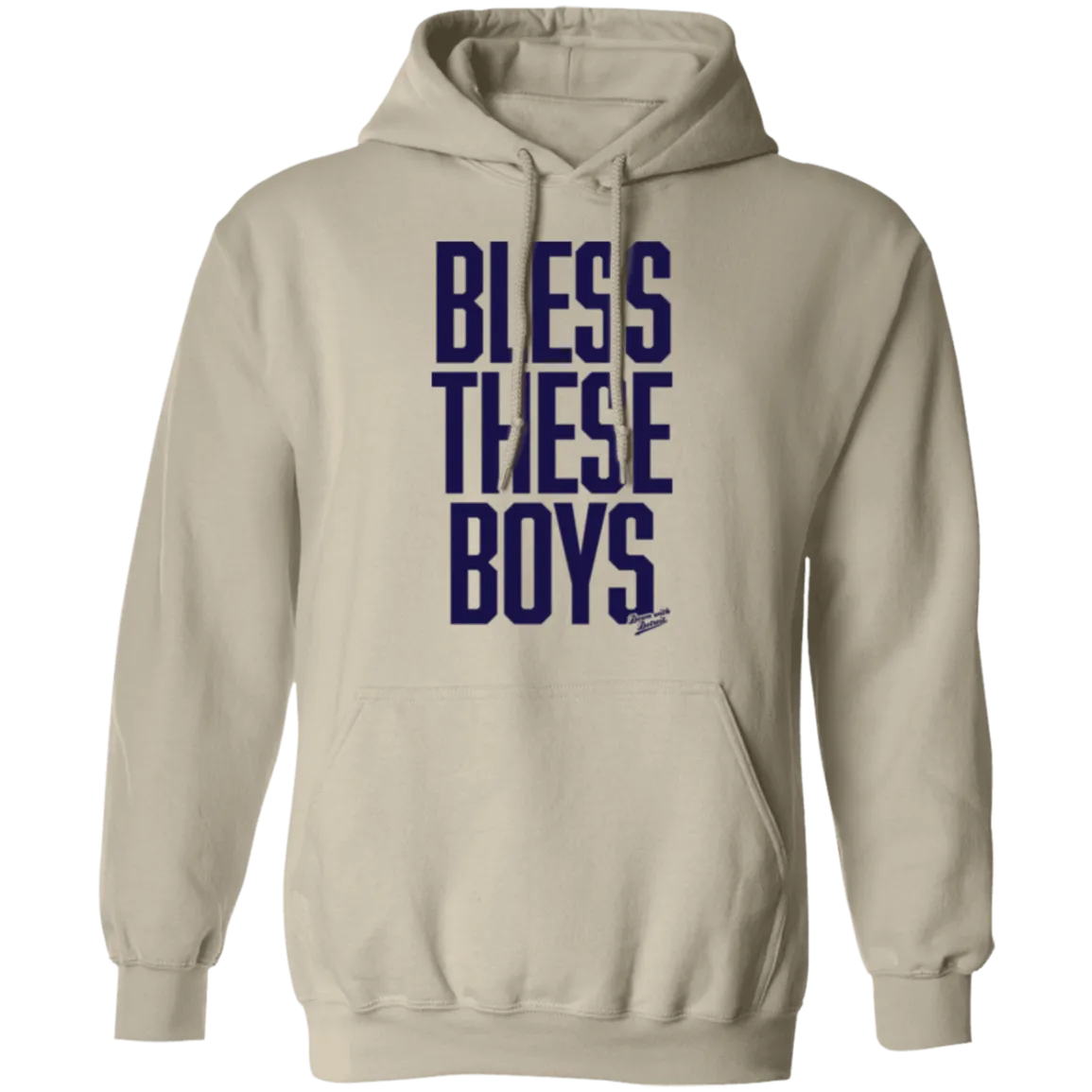 Bless These Boys Block Font - Navy Unisex Pullover Hoodie