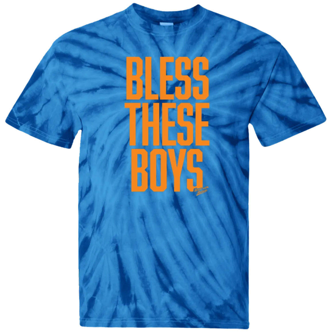 Bless These Boys - Block Font - Orange Unisex Tie Dye T-Shirt