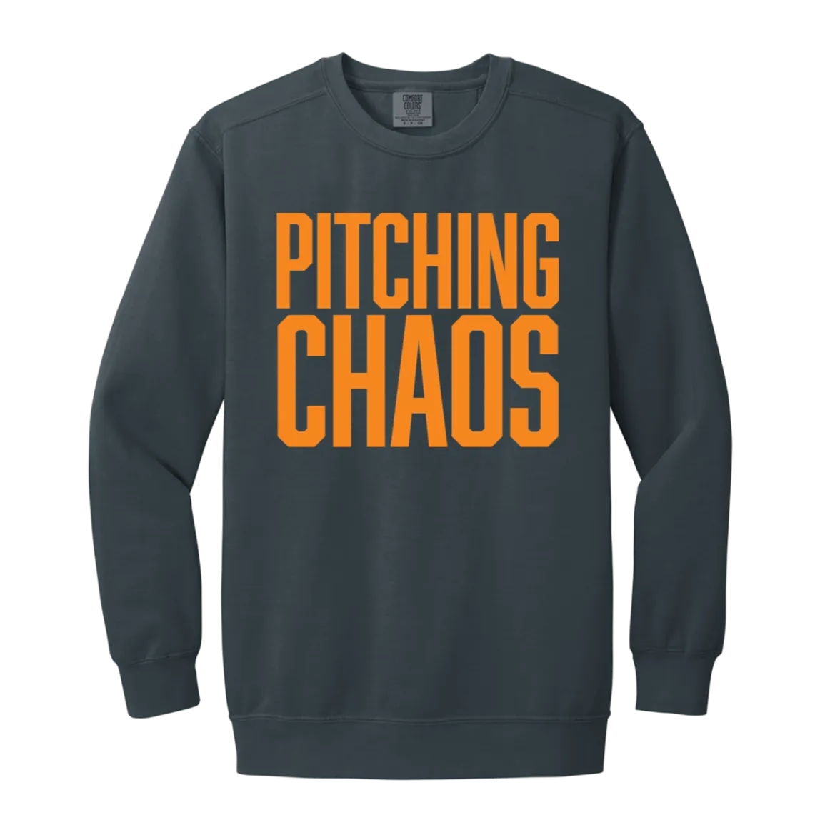 Pitching Chaos Orange Vintage Wash Crewneck Sweatshirt
